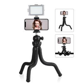 PULUZ Mini Octopus Flexible Tripod Holder with Ball Head y Phone Clamp + Tripod Mount Adapter y Long Screw for SLR Cameras, GoPro, Cellphone, Size: 30cmx5cm