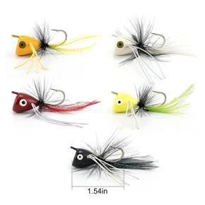 XHHDQES 20PCS Fly Fishing Poppers,Topwater Fishing Lures Bass Crappie Bluegill Panfish Trout Salmon Perch Steelhead Flies