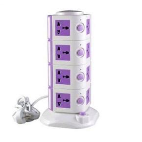 Four Level Multiplug Socket - White and Purple