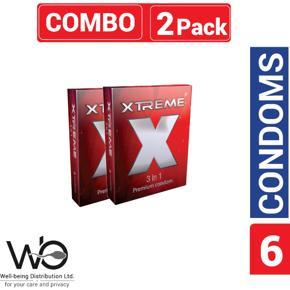 Xtreme - 3in1 Condom - Combo Pack - 2 Packs - 3x2=6pcs