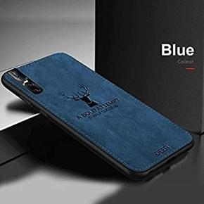 Vivo V15 Pro Luxury Deer Head Printed Case Cloth Fabric Durable TPU Cover Rubber Bumper Shell