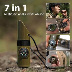 7in1Multi-Functional Whistle Outdoor Camping Hiking Climbing Survival Equipments