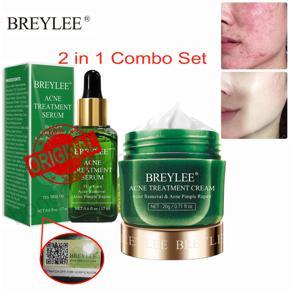2 in 1 Acne Treatment Cream & Serum Combo Kit Spots Pimple Removal Essence Anti Acne Scar17ml+ 20g