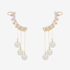 Delicate Crystal Pearl Dangle Earrings Women Accessories