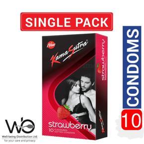 KamaSutra Strawberry Flavored Dotted Condom - 10pcs Pack