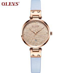 OLEVS Luxury Women For Watch Quartz Simple Fashion Import Movement Waterproof Stainless Steel/Leather Watch Women - 5887