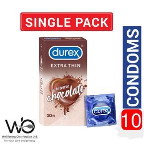 Durex - Extra Thin Intense Chocolate Flavored Condom - Large Single Pack - 10x1=10pcs