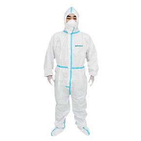 Protective Coverall Hazmat Suits Against Pesticides Chemical Splash Protective Work Suit Safety Coverall with Hood Shoes Cover Elastic Waist and Ankle Joints-- XL Size