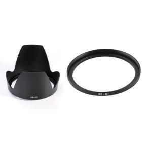 Camera Replacement Metal 62mm-67mm Step Up Filter Ring Adapter & Hb50 Bayonet Lens Hood for Nikon Af-S Nikkor 28-300mm