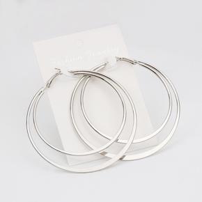 Fashionable and Simple Large Double Hoop Geometric Earrings for Women Simple New Collection -  New Style Big Circle Double Layer Ear Alloy Ring for Woman/ Earrings for Girls Simple Stylish