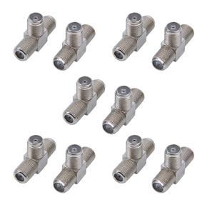 ARELENE 10 PCS 2-Way F-Type Combiner TV Coaxial Connectors RF Adapters Joiners