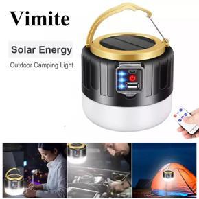 Vimite 4500mAh Wireless Solar LED Camping Light Outdoor Waterproof Lamp Hanging Remote Control Multifunctional Tent Light for Adventure Power Outage Travel