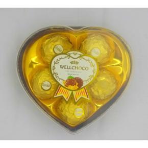 Wellchoco Chocolate Gift - 5 Piece Heart Shape Box