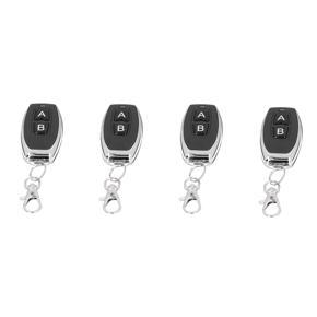 4PCS Wireless Remote Control Switch Keychain Black For Garage Door 12V 433MHz