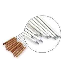12 Pieces Barbecue Grill Sticks Set - Silver