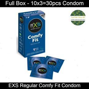 EXS Condom - Regular Comfy Fit Condom - Full Box (10 Pack Contains 30pcs Condom)