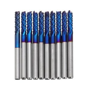 Drillpro 10pcs 3.0mm Blue NACO Coated  Bit Carbide Engraving Milling Cutter For CNC Tool Rotary Burrs - 3.0mm ten pieces