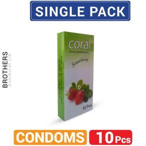 Coral Strawberry Extra Performance Condoms 10 Pcs Pack (Single Pack)