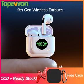 Topewon Digital Display Mini Bluetooth Earphone TWS Wireless Headphones Sport Gaming Headset Earbuds with Mic Silicone Protective Case