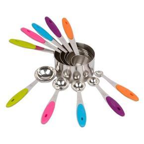 9 Pieces Stainless Steel Measuring Cup Set - Multi Color