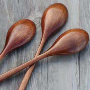 XHHDQES Natural Wooden Spoon and Fork Set Kitchen Cutlery Food Salad(Set of 20)