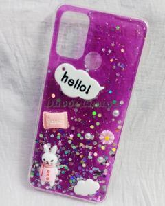 Realme C17 / Realme 7i - Hello Kitty Chocolate Luxury Clear Crystal Glitter Bling Sequins Silicone Back Case Cover