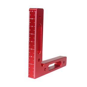 Upgrade Aluminium Alloy 90 Degree 120x120mm Precise Clamping Square with Metric and Inch Scales Woodworking Machinist Square Positioning Right Angle Positioning Ruler Clamping Measure