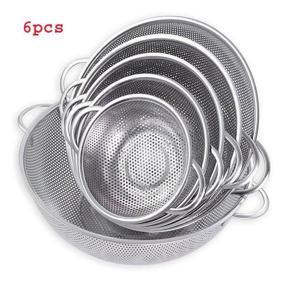 6 Pieces Stainless Steel Strainer - Silver Color