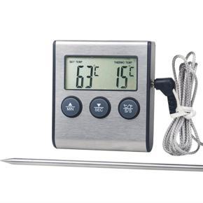 Tp700Digital Remote Wireless Food Kitchen Oven Thermometer Probe For BBQ Grill Oven Meat Timer Temperature Manually Set-black