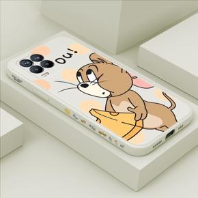 Hontinga for Realme 8 Pro Case Side Design Cute Cartoon Mouse Back Cover Soft Square Edge Pattern Liquid Silicone Trend Phone Cases