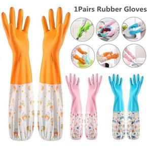 High Quality Silicone Dish Washing Kitchen Hand Gloves (Multicolor)