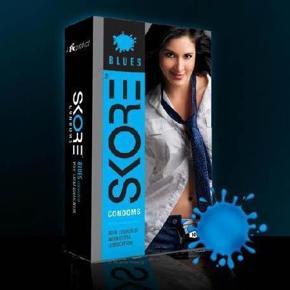 Skore Blues Raised Extra Time Pleasure Condoms -10pcs