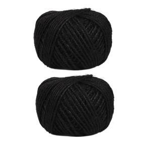 ARELENE 2Pcs 50M String Jute Rope for Crafts Scrapbooking Gardening - Black