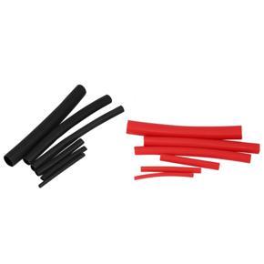 XHHDQES 540Pcs 3: 1 Shrink Ratio Dual Wall Adhesive Lined Heat Shrink Tubing Tube 6 Size 2 Color KIT Black Red