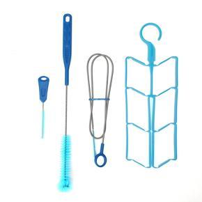 4 in 1 Water Bag Cleaner Set Universal Water Reservoir Clean Set Flexible Long Brush for Hose Small Brush for Bite Valve Big Brush for Bladder Hanger for Drying