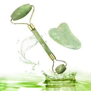 Anti-Aging Natural Stone Jade Roller with Noiseless Double Heads for Face Massage Skin Slimming Relaxation Beauty Health Skincare