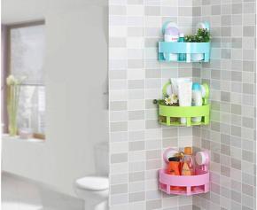 Wall Corner Rack / Triangle Shelf For Bathroom, Kitchen, Toothbrush and Shower Shelf Storage Rack - Water and Oil Resistant Plastic - 3Pcs.