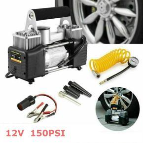 2 Cylinder Heavy Duty Car Air Compressors, Portable 12V 150PSI Electric Car 4x4 Auto Air Compressor Pump Tyre Inflator