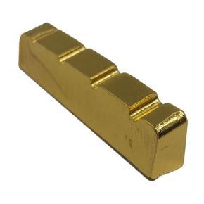 4 String Slotted Brass Gold Electric Bass Guitar Bridge Nut with Slotted Curved Bone Bass Nut