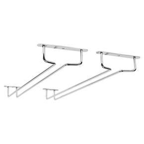17-Inch Stainless Steel  Glass Rack,Under Cabinet Organizer,Goblet Holder,Hanging Stemware Holder for Kitchen,2 Pcs