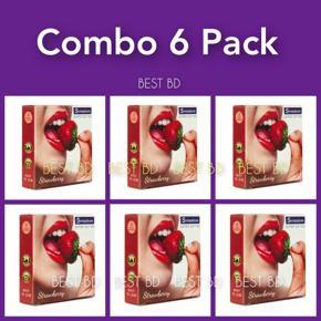 Sensation Strawberry Condoms ! Combo 6 pack
