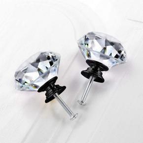 XHHDQES 20Pcs Dresser Drawer Cabinet Knobs 30mm Diamond Shaped Crystal Knobs Pulls for Kitchen Wardrobe Cupboard with 60 Screw