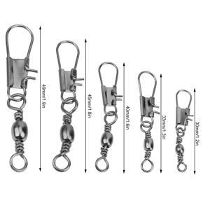 Fishing Connectors 200Pcs Hook Connector Steel Alloy Barrel Swivel with Interlock Snap Lure Tackle