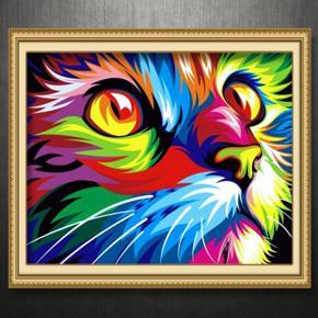 DIY 5D Diamond Painting Cat Kitten Embroidery Cross Crafts Stitch Home Decor New 32*45cm - Three