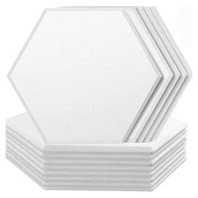 Soundproof Foam Wall Tiles-24 x Hexagonal sound-absorbing sponge-White