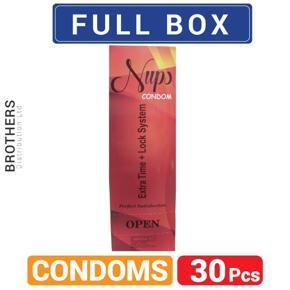 Nups Extra Time Lock System Condom 3*10 Pack- 30 pcs Condoms (Red)