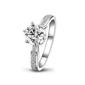 Engagement Ring 6 Claws Design Diamond Cut Ring