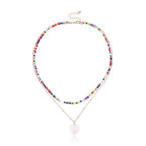European And American Jewelry Fashion Color Rice Beads Shell Necklace Women Parade Wild Necklace Women