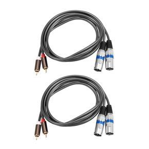 2X 1.5M Dual Rca Male to Xlr Male Cable 2 Xlr to 2 Rca Plug Adapter Hifi Stereo Audio Cable for Miniphone Speaker