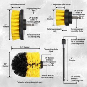 XHHDQES 8Pcs Combinate Drill Brush Power Scrubbing Brush Drill Spin Scrubber Electric Cleaning Brush Fixing for Car Bathroom